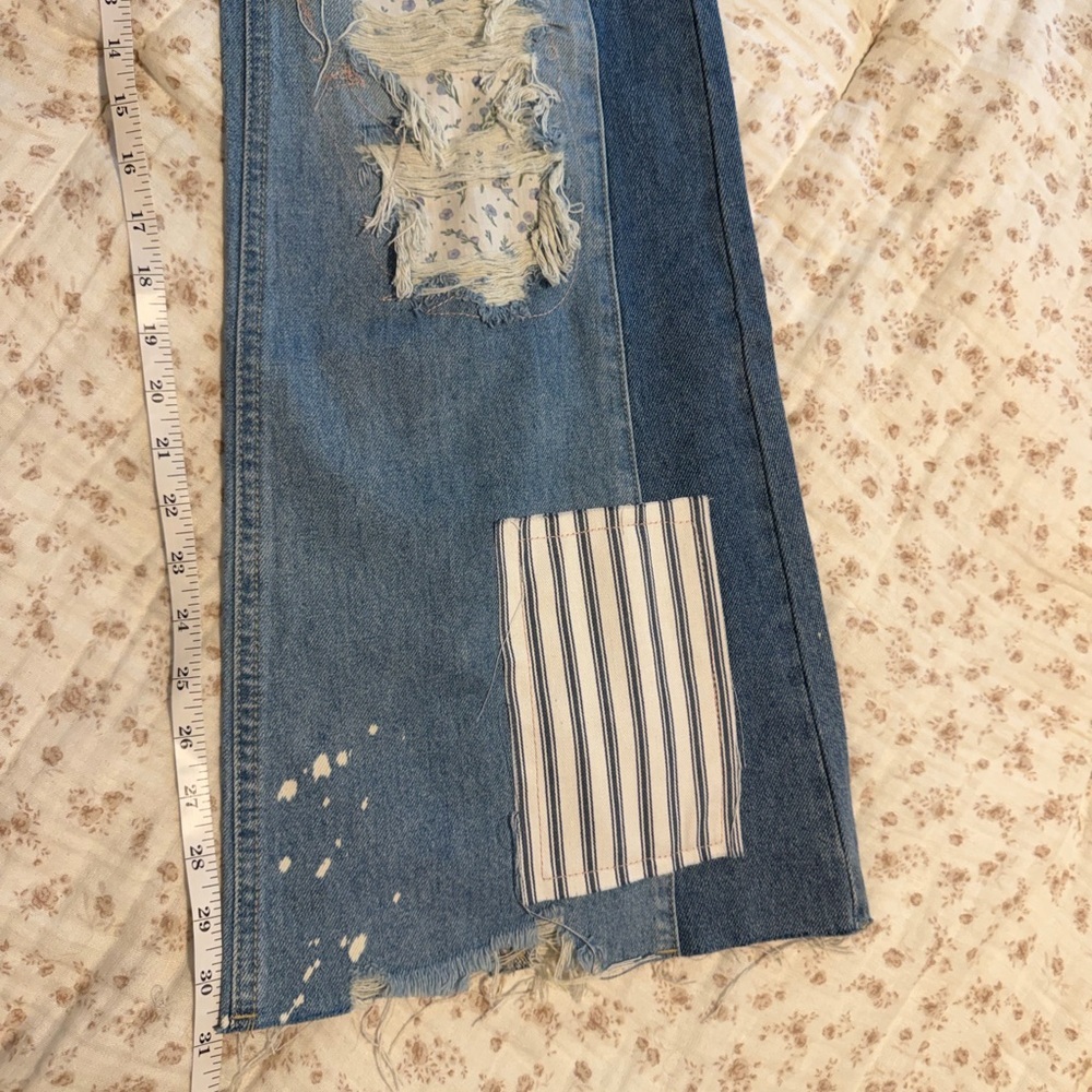 Altar'd State Two-Tone Patchwork Flare Jeans - Picture 8 of 8